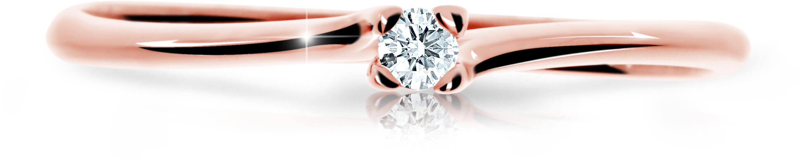 Cutie Diamonds Třpytivý prsten z růžového zlata s briliantem DZ6733-2948-00-X-4 56 mm