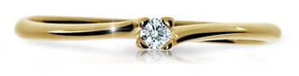 Cutie Diamonds Třpytivý prsten ze žlutého zlata s briliantem DZ6733-2948-00-X-1 57 mm