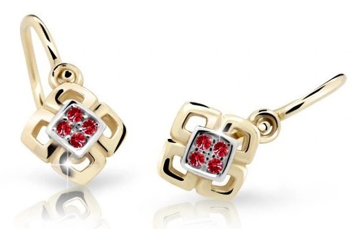 Cutie Jewellery Detské bicolor náušnice zo žltého zlata C2240-10-X-1 oranžová