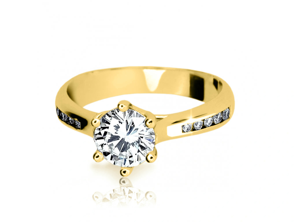 Cutie Jewellery Dokonalý prsten ze žlutého zlata se zirkony Z6872-1886-10-X-1 53 mm