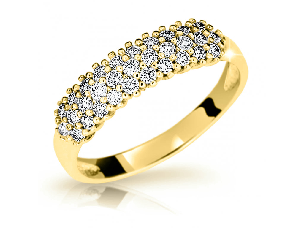 Cutie Jewellery Dokonalý prsten ze žlutého zlata se zirkony Z6882-1973-10-X-1 55 mm