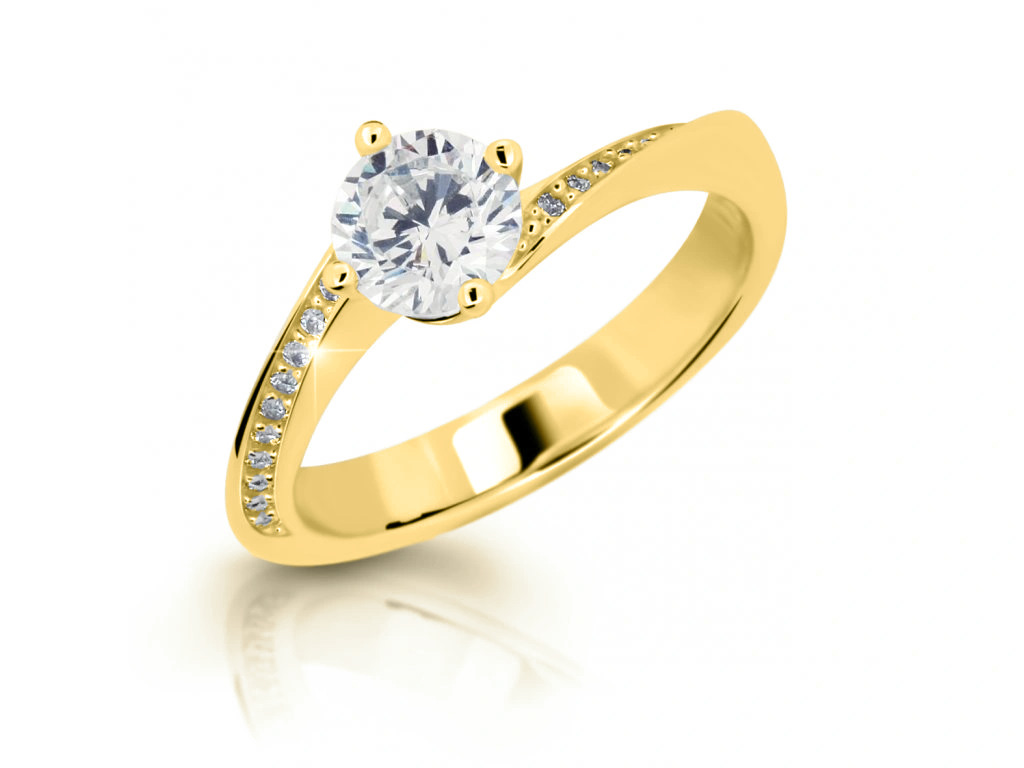 Cutie Jewellery Dokonalý prsten ze žlutého zlata se zirkony Z6905-2922-10-X-1 56 mm