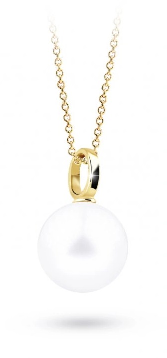 Cutie Jewellery Elegantní přívěsek ze žlutého zlata s pravou perlou Z3029-40-C4-X-1
