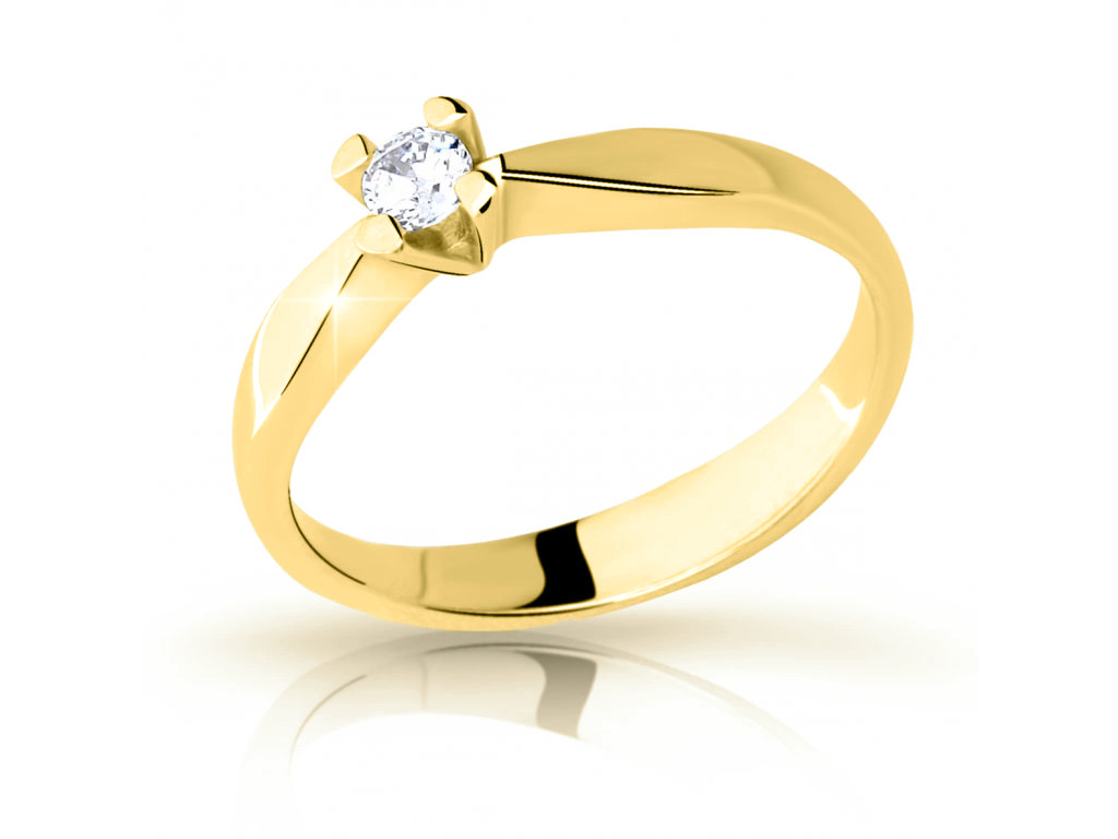 Cutie Jewellery Krásný prsten ze žlutého zlata se zirkonem Z6897-2100-10-X-1 49 mm