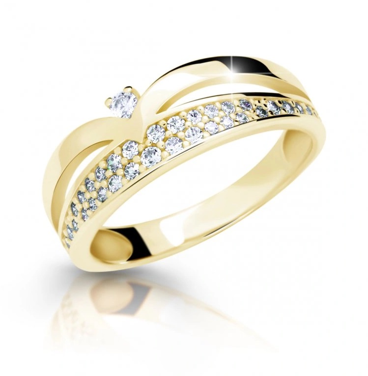 Cutie Jewellery Krásny trblietavý prsteň zo zlata so zirkónmi Z6820-2544-10-X-1 57 mm
