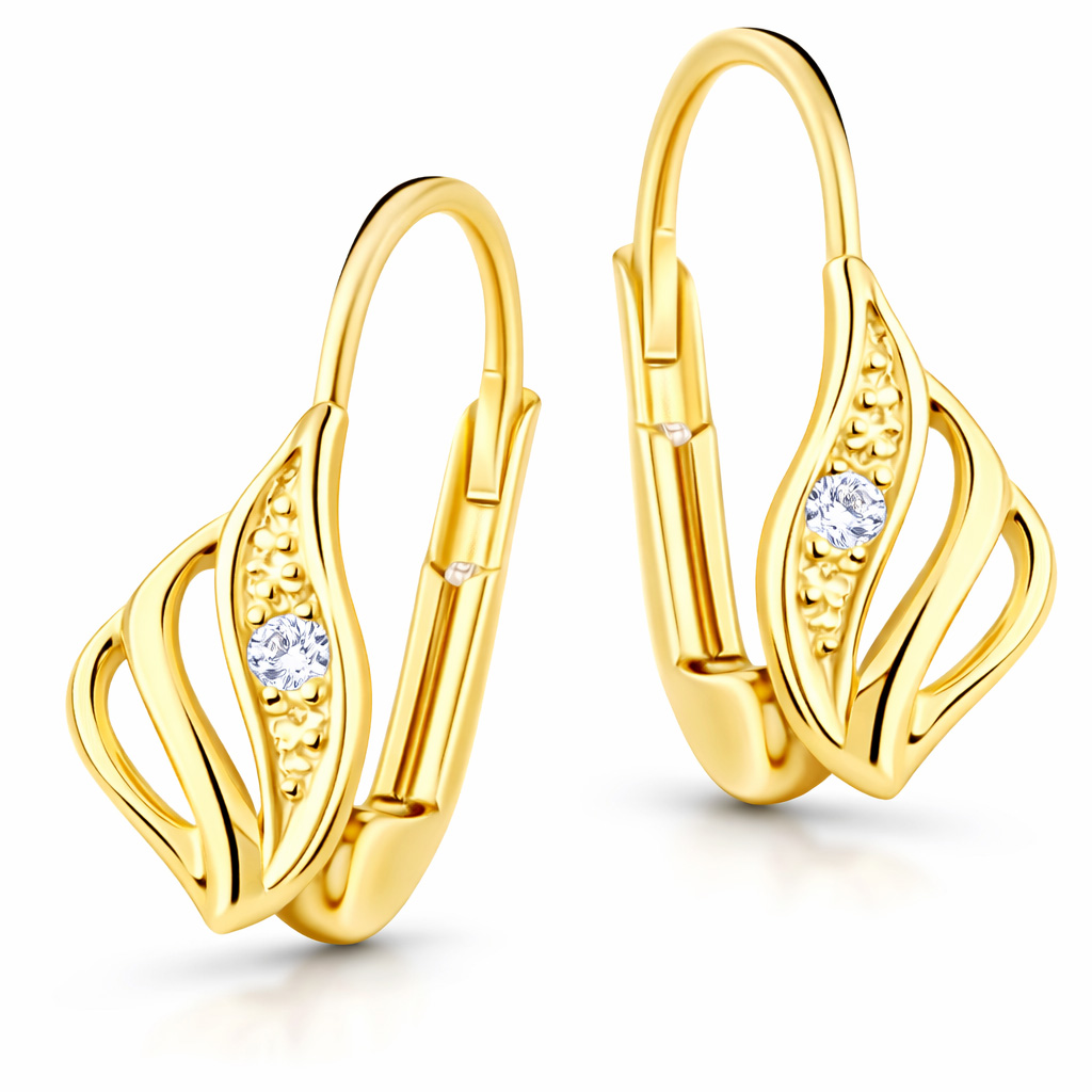 Cutie Jewellery Luxusné náušnice zo žltého zlata s trblietavými zirkónmi Z8024-55-10-X-L1