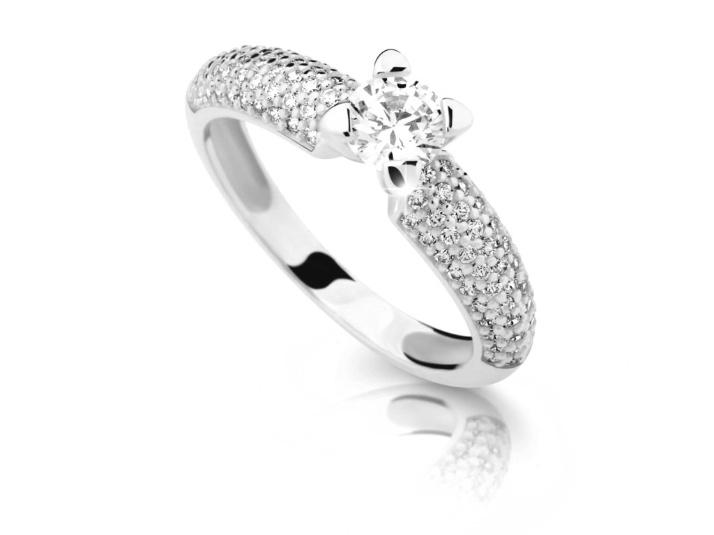 Cutie Jewellery Luxusní prsten z bílého zlata se zirkony Z6884-2353-10-X-2 64 mm