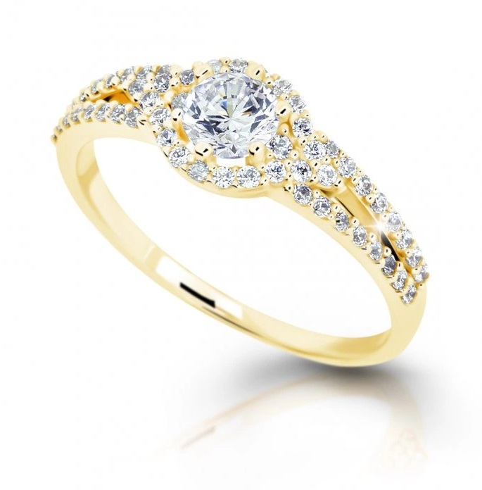 Cutie Jewellery Luxusní prsten ze žlutého zlata se zirkony Z6816–2802-10-X-1 58 mm