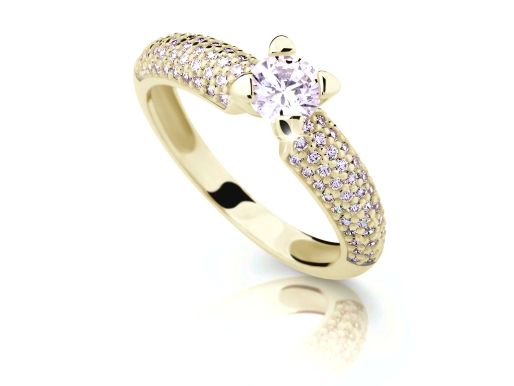 Cutie Jewellery Luxusní prsten ze žlutého zlata se zirkony Z6884-2353-10-X-1 52 mm