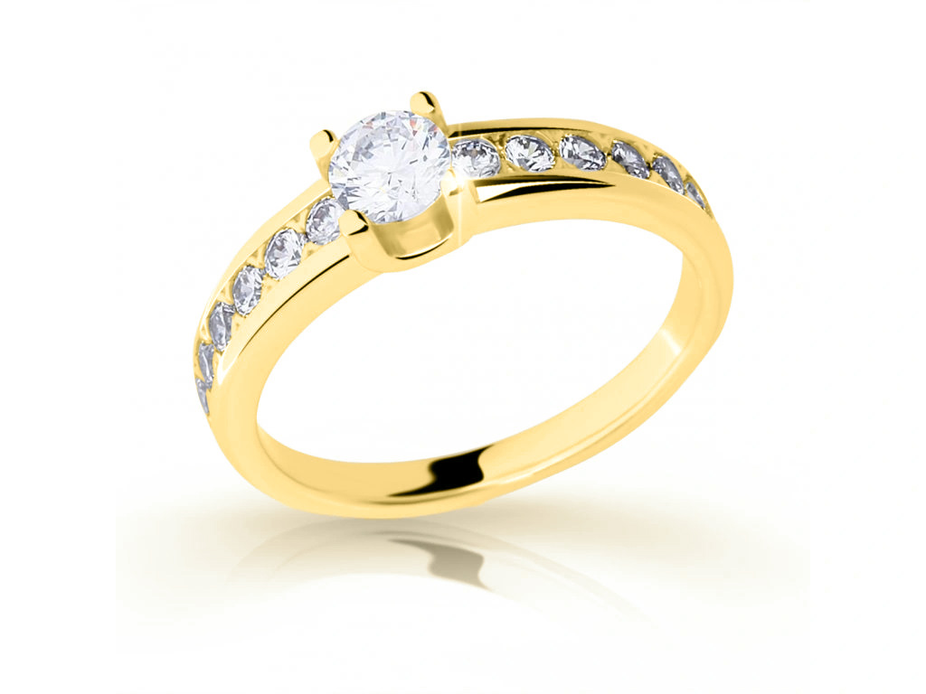 Cutie Jewellery Luxusní prsten ze žlutého zlata se zirkony Z6885-2146-10-X-1 52 mm
