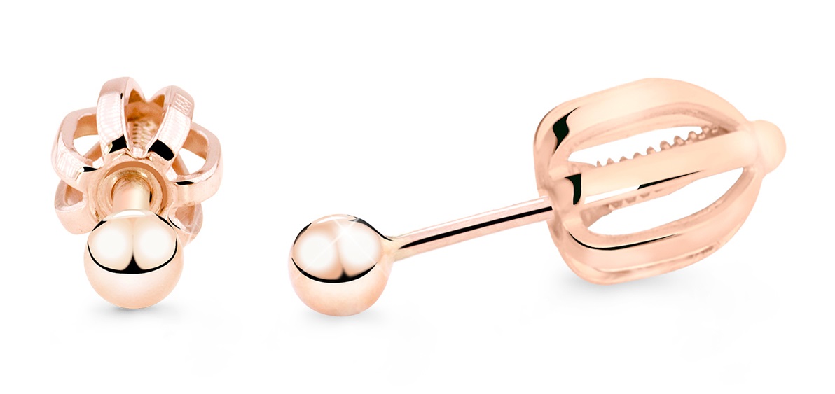 Cutie Jewellery Minimalistické náušnice kôstky z ružového zlata Z5013-30-X-4