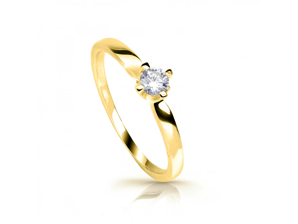 Cutie Jewellery Nádherný prsten ze žlutého zlata se zirkonem Z6898-4041-10-X-1 56 mm