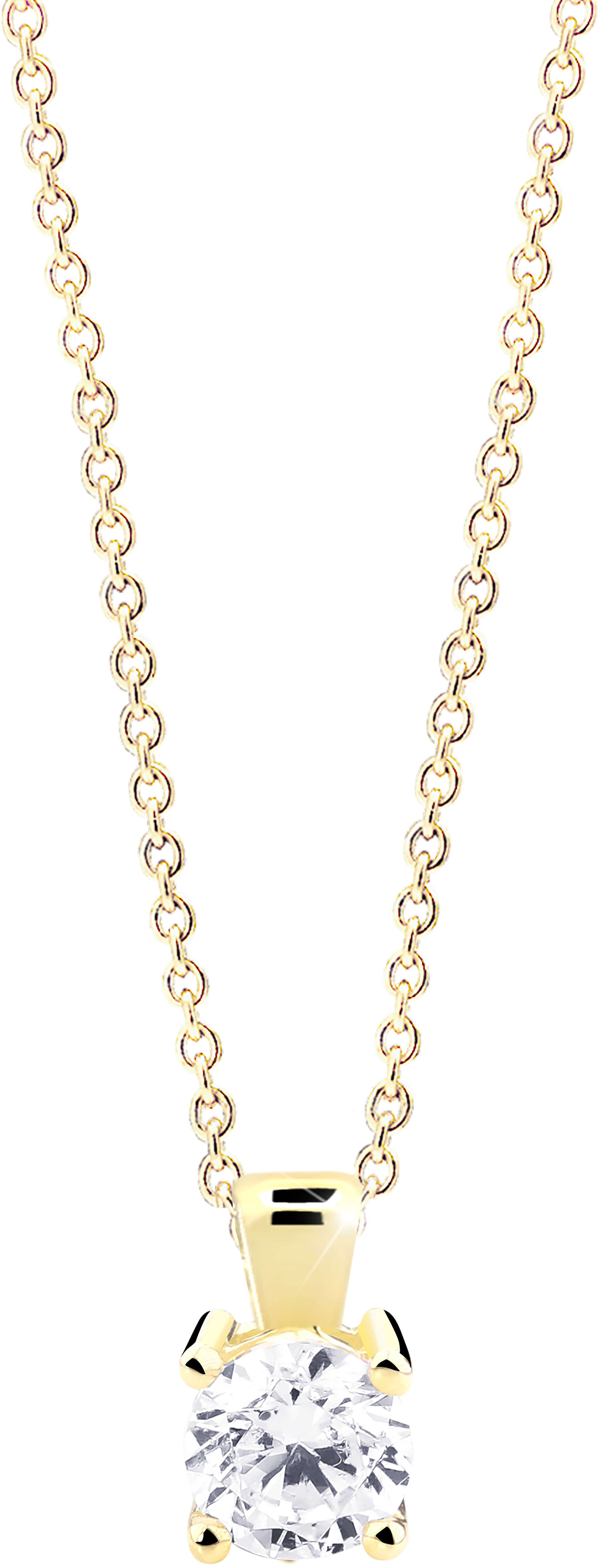 Cutie Jewellery Něžný přívěsek ze žlutého zlata s čirým zirkonem Z8010-40-10-X-1