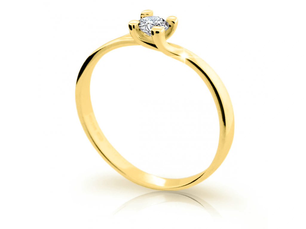 Cutie Jewellery Něžný prsten ze žlutého zlata se zirkonem Z6823-1855-10-X-1 64 mm