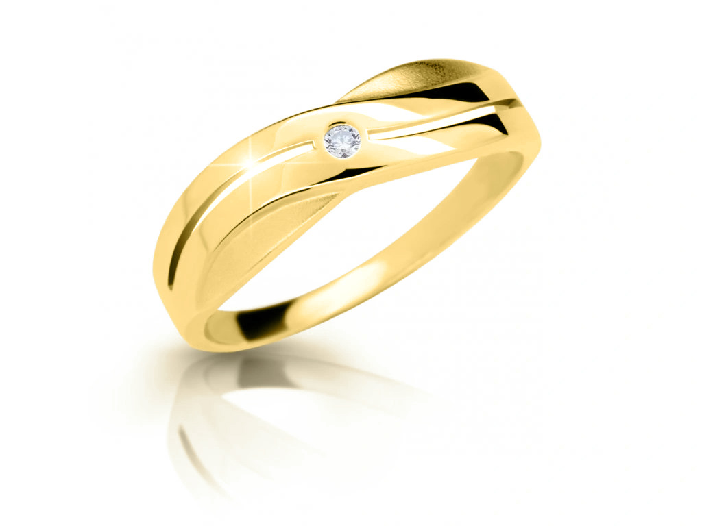 Cutie Jewellery Něžný prsten ze žlutého zlata se zirkonem Z6865-1562-10-X-1 66 mm