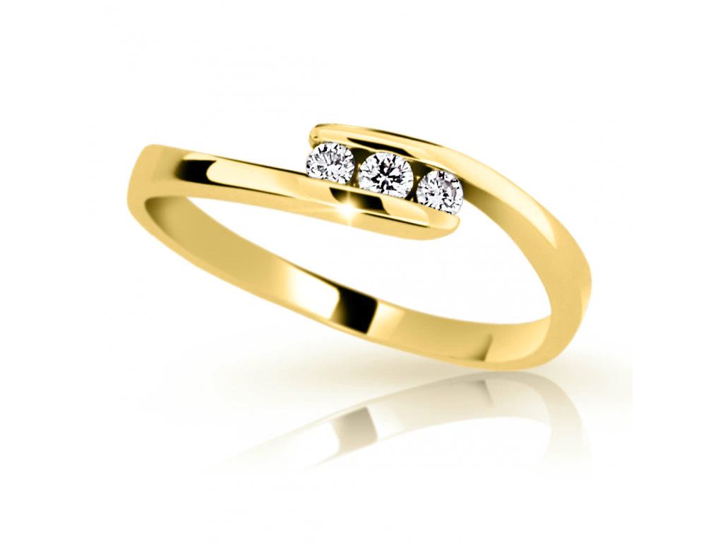Cutie Jewellery Něžný prsten ze žlutého zlata se zirkonem Z6869-2072-10-X-1 66 mm