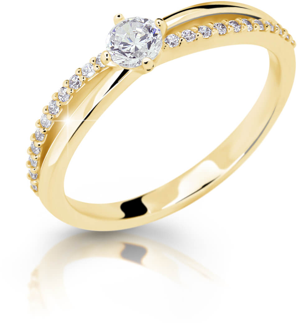 Cutie Jewellery Něžný třpytivý prsten ze žlutého zlata Z6728–2837-10-X-1 48 mm