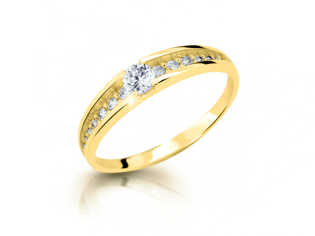 Cutie Jewellery Okouzlující prsten ze žlutého zlata se zirkony Z6723-2804-10-X-1 51 mm