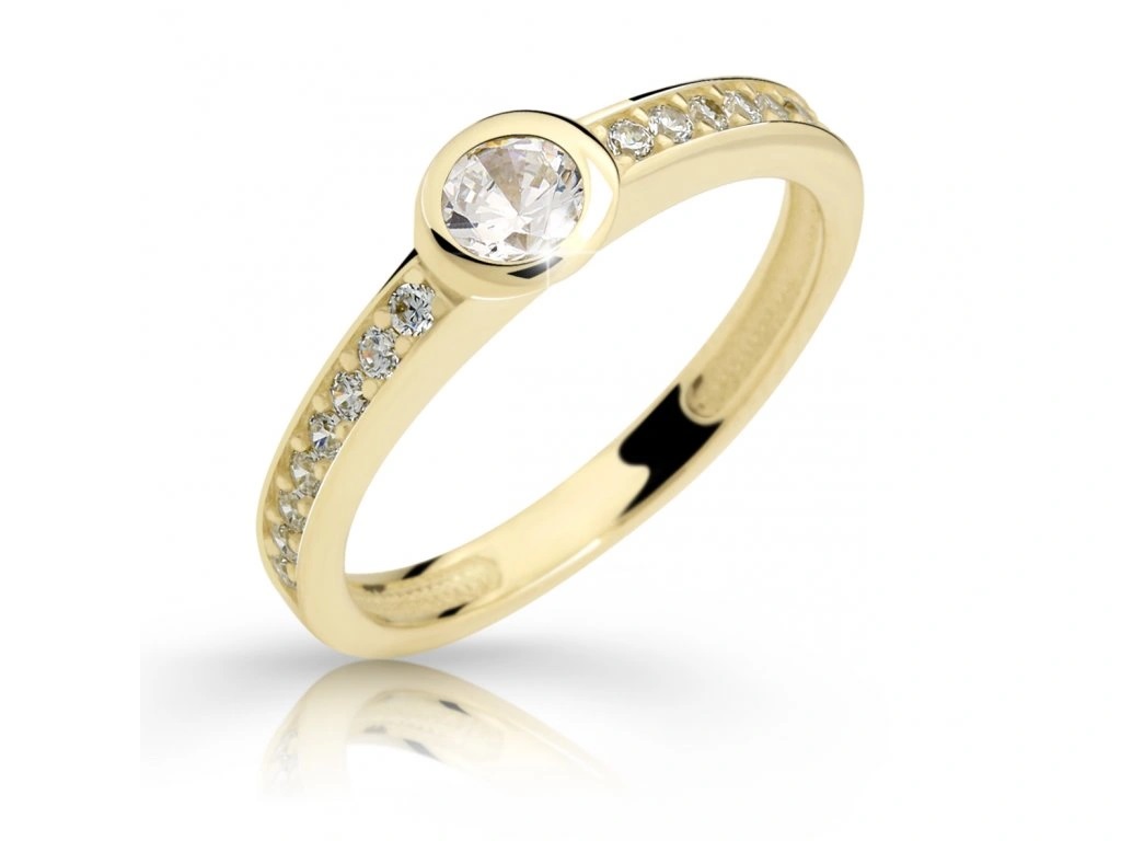 Cutie Jewellery Okouzlující zlatý prsten se zirkony Z6879-2357-10-X-1 65 mm