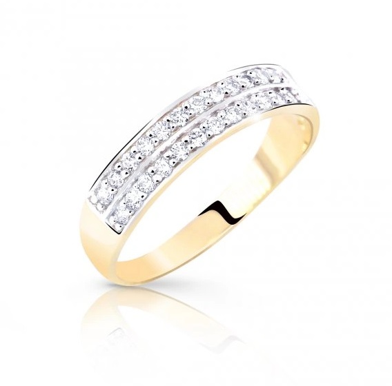 Cutie Jewellery Oslnivý prsten ze žlutého zlata se zirkony Z8037-10-X-1 64 mm