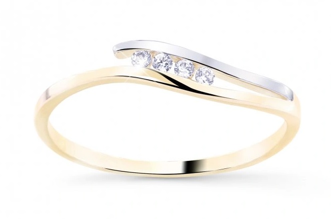 Cutie Jewellery Půvabný zlatý prsten se zirkony Z8026-10-X-1 57 mm