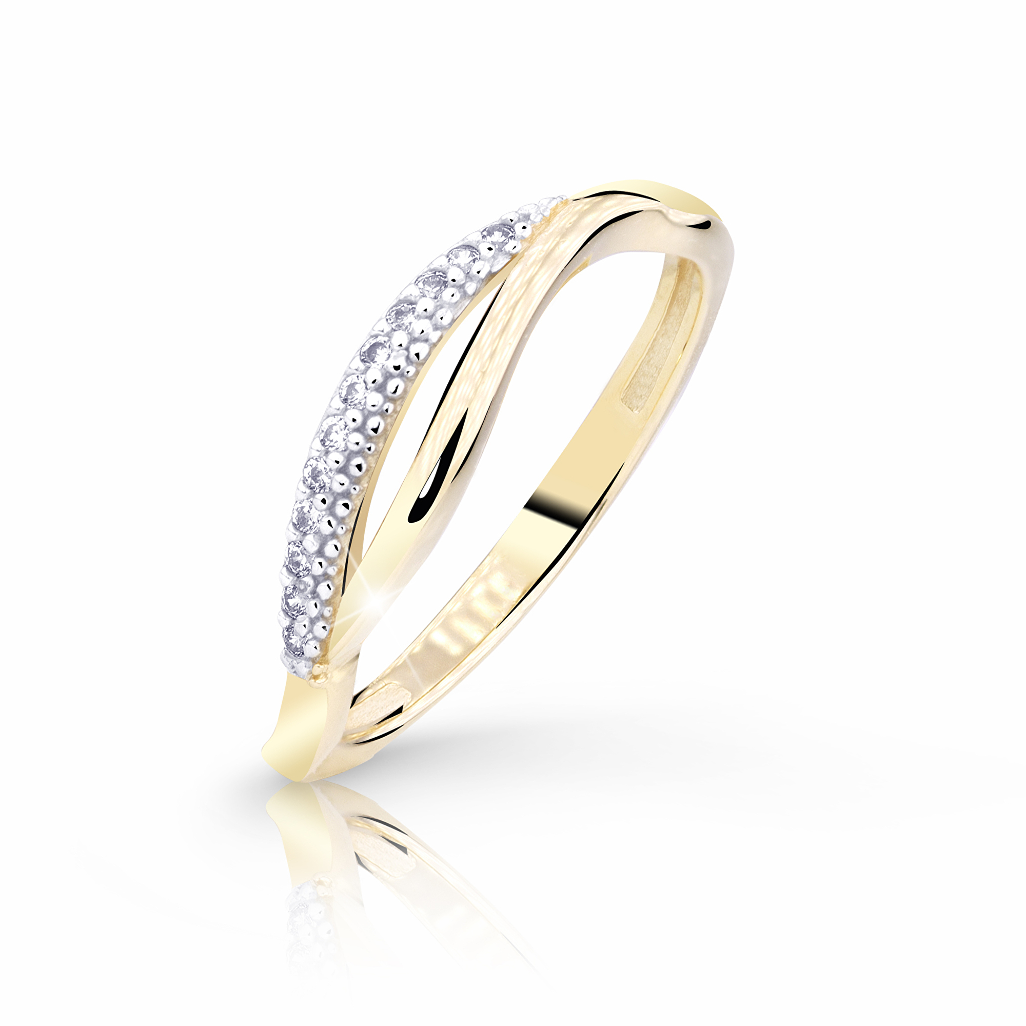 Cutie Jewellery Půvabný zlatý prsten se zirkony Z8054-10-X-1 49 mm