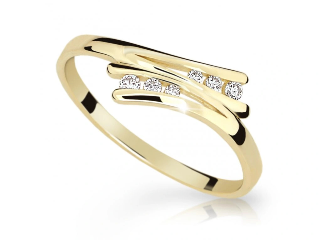 Cutie Jewellery Slušivý zlatý prsten se zirkony Z6711–1950-X-1 66 mm