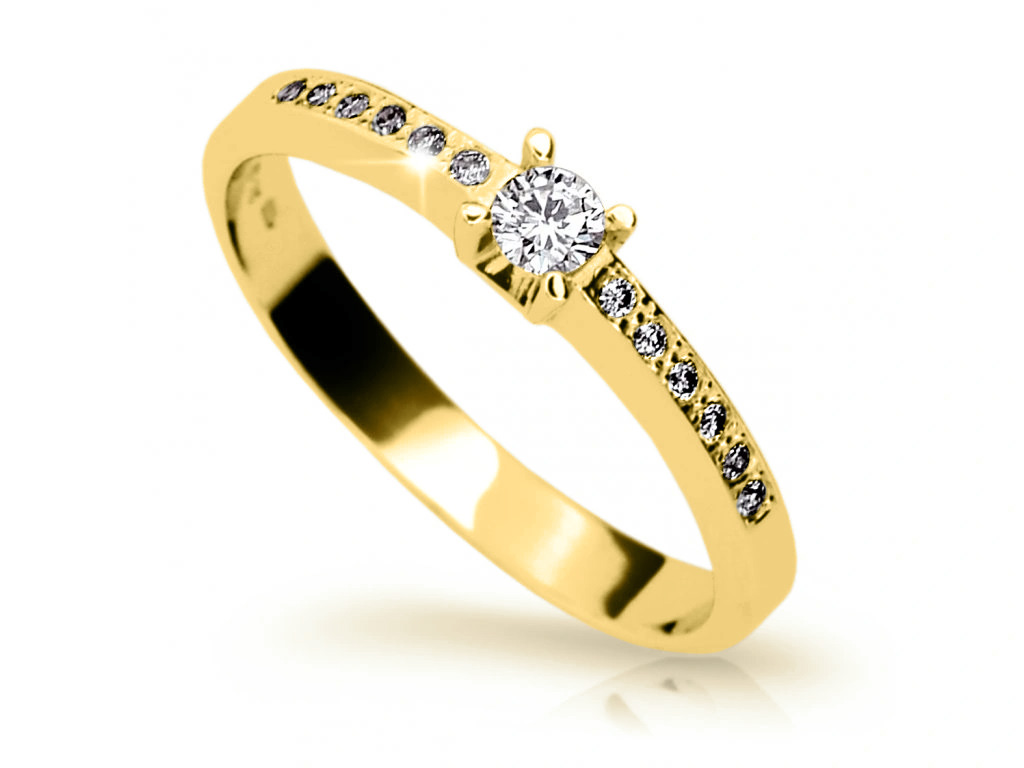 Cutie Jewellery Třpytivý prsten ze žlutého zlata Z6809-1917-10-X-1 60 mm