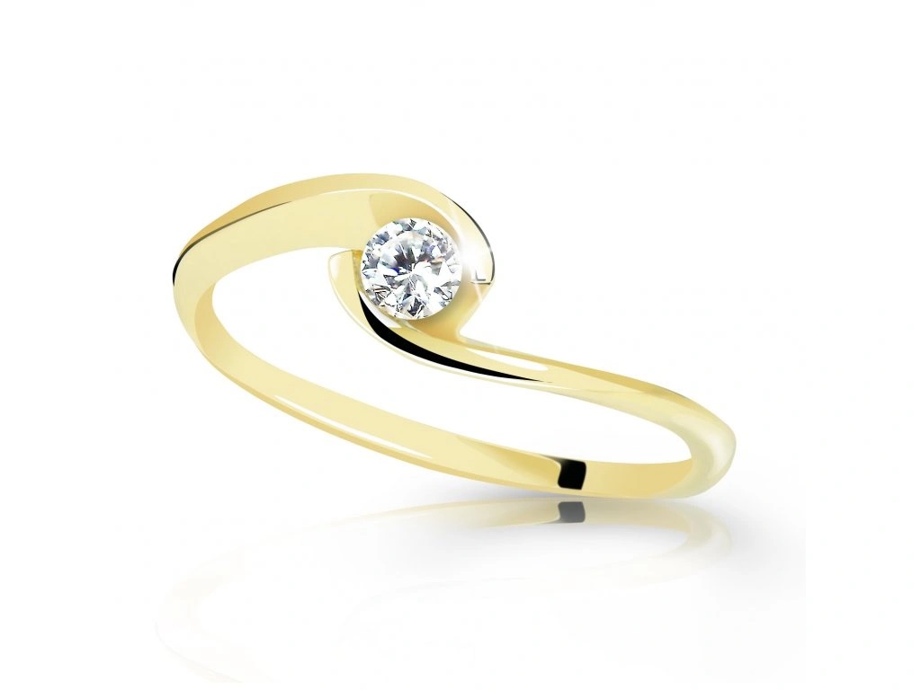 Cutie Jewellery Zásnubní prsten ze žlutého zlata se zirkonem Z6134-1793-X-1 55 mm