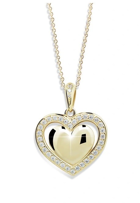 Cutie Jewellery Zlatý přívěsek ve tvaru srdce se zirkony Z6305-2405-40-10-X-1
