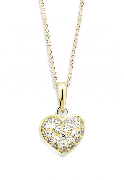 Cutie Jewellery Zlatý přívěsek ve tvaru srdce se zirkony Z6307-2409-40-10-X-1