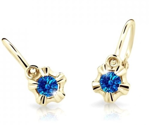 Cutie Jewellery Zlaté dětské náušnice C2158-10-X-1 modrá