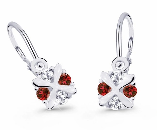 Cutie Jewellery Dětské náušnice z bílého zlata C2153-10-X-2 červená