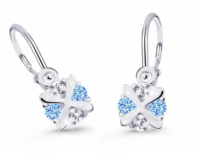 Cutie Jewellery Detské náušnice z bieleho zlata C2153-10-X-2 svetlo modrá