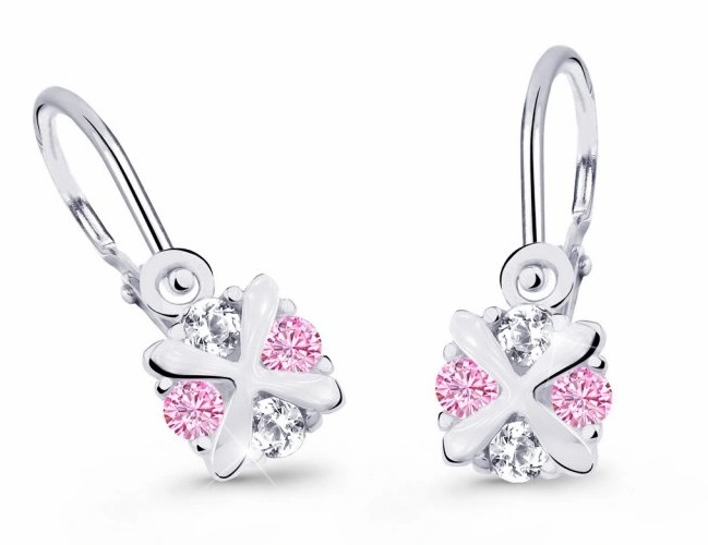 Cutie Jewellery Dětské náušnice z bílého zlata C2153-10-X-2 růžová