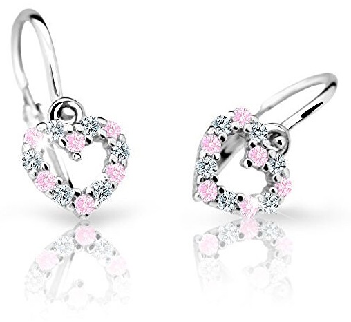 Cutie Jewellery Dětské náušnice z bílého zlata C2157-10-X-2 růžová