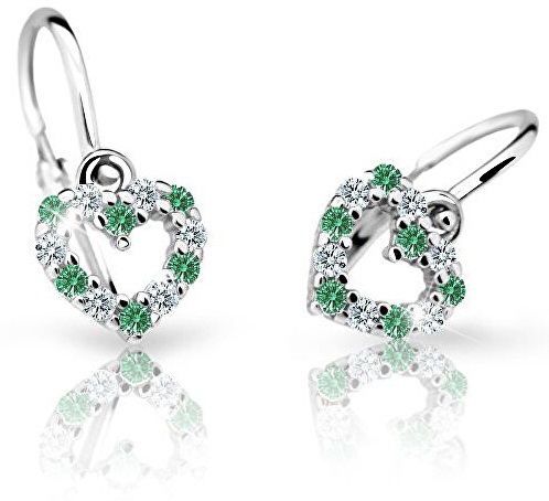 Cutie Jewellery Dětské náušnice z bílého zlata C2157-10-X-2 zelená