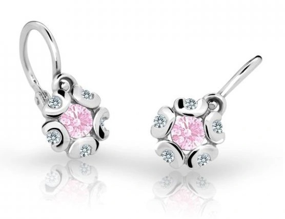 Cutie Jewellery Detské náušnice z bieleho zlata C2178-10-X-2 ružová