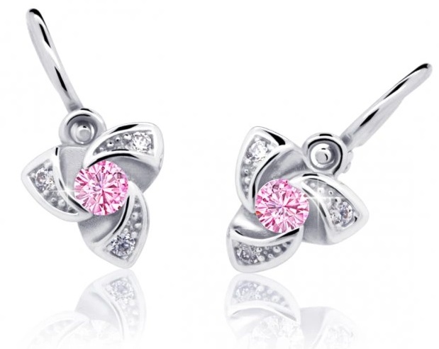 Cutie Jewellery Dětské náušnice z bílého zlata C2203-10-X-2 růžová