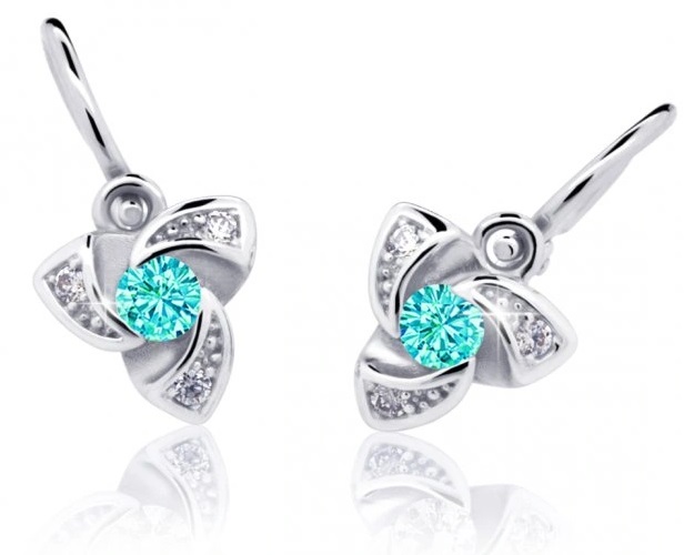 Cutie Jewellery Dětské náušnice z bílého zlata C2203-10-X-2 světle zelená