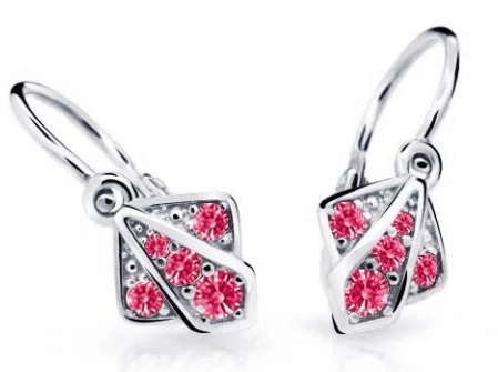 Cutie Jewellery Detské náušnice z bieleho zlata C2241-10-X-2 fuchsiová