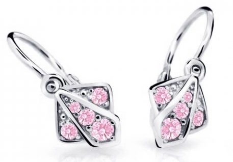 Cutie Jewellery Detské náušnice z bieleho zlata C2241-10-X-2 ružová