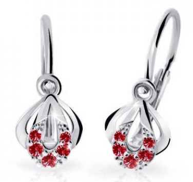 Cutie Jewellery Detské náušnice z bieleho zlata C2270-10-X-2 červená