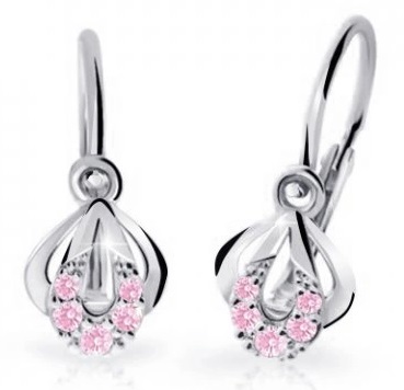 Cutie Jewellery Detské náušnice z bieleho zlata C2270-10-X-2 ružová