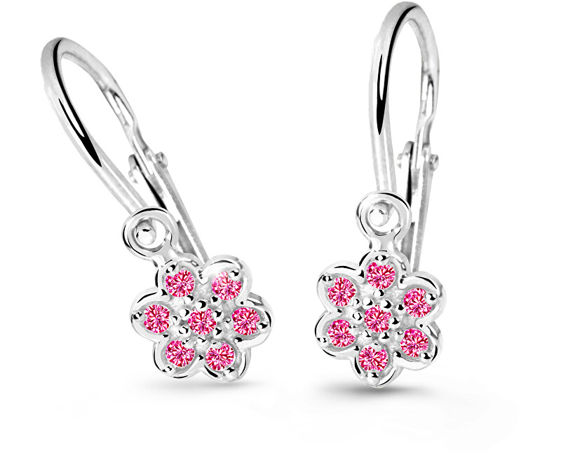 Cutie Jewellery Dětské náušnice z bílého zlata C2746-10-X-2 fuchsiová