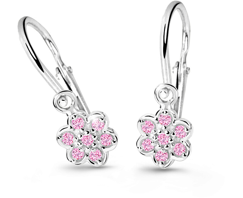 Cutie Jewellery Detské náušnice z bieleho zlata C2746-10-X-2 ružová