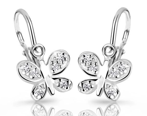 Cutie Jewellery Detské náušnice z bieleho zlata C2748-10-X-2 biela