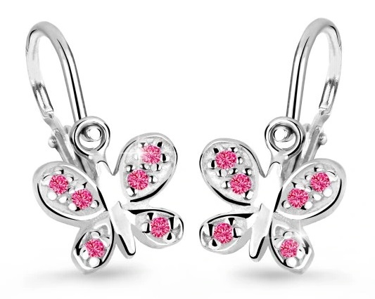 Cutie Jewellery Dětské náušnice z bílého zlata C2748-10-X-2 fuchsiová