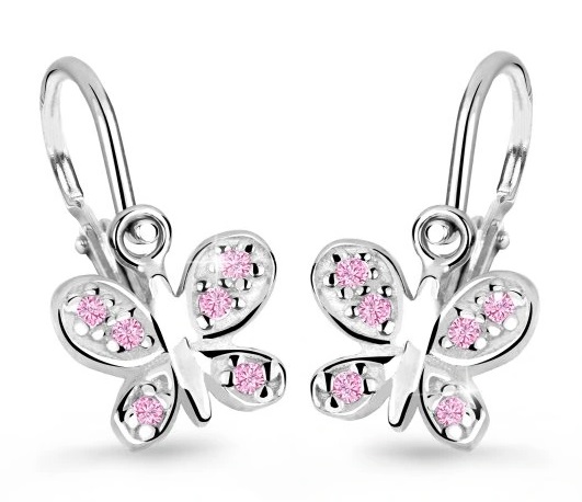 Cutie Jewellery Detské náušnice z bieleho zlata C2748-10-X-2 ružová