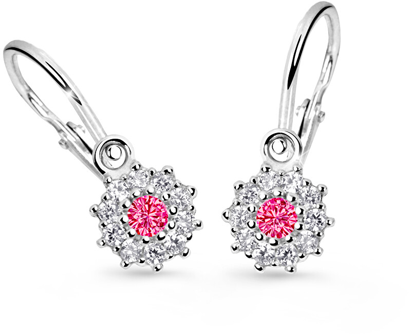 Cutie Jewellery Dětské náušnice z bílého zlata C2749-10-X-2 fuchsiová